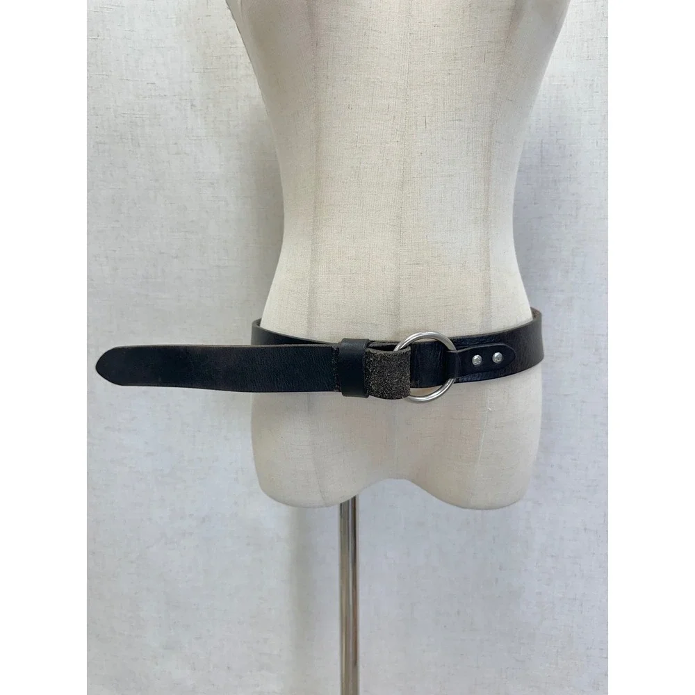 Lauren Ralph Lauren Dark‎ Brown Genuine Leather O-Ring Buckle Belt Womens Large